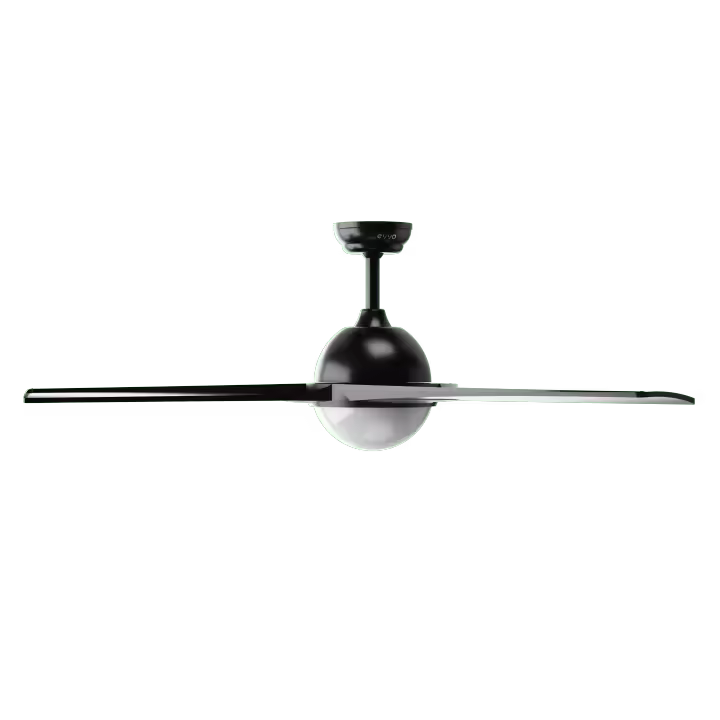 EVVO Ventilador de techo con luz y mando V522, motor DC, silencioso, Ø132cm, 3 aspas, 3 velocidades, 26W, temporizador - 1