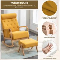 COOLMORE Salón Cómoda mecedora con reposapiés, mecedora de Hogar, mecedora de exterior, mecedora de Madera con Brazos, Silenciosa, manual, patio, mecedora recomendación - details 3