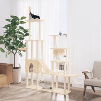 vidaXL Rascador para gatos con postes de sisal 279 cm Color Crema,  Gris claro,  Gris oscuro y mas - details 0