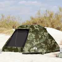 vidaXL Tienda de pesca 5 personas impermeable en color Verde oliva/Marrón/Camuflaje - details 2