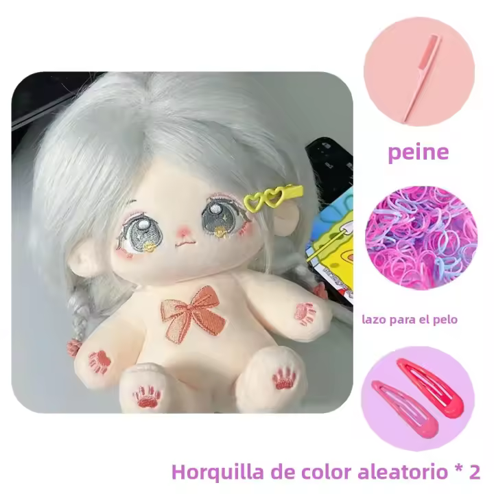 Muñeca De Peluche Suave De 20cm Para Niñas Juguetes De Figura Personalizable Regalo De Cumpleaños Para Niñas Y Niños - 1