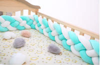 Protector de cuna para bebé, tejido a mano danés con trenza de cuatro hilos, anticolisión. - details 20