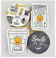 Esponja De Limpieza Con Caricatura De Rostro Sonriente Cepillo De Fregado Para Cocina Utensilio De Lavar Platos Pads De Fregado Para Ollas Juego De Limpieza Doméstica Microfibra - details 3
