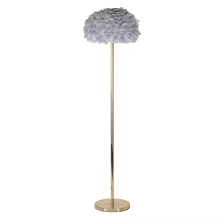 Lámpara de Pie MF186, Metal, Oro, 43x43x170 cm - 1