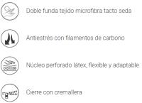 Almohada de Látex con Núcleo Natural y Funda Anti-Stress de Microfibra Tacto Seda - Descanso Reparador y Máxima Transpirabilidad - Firmeza media - details 0