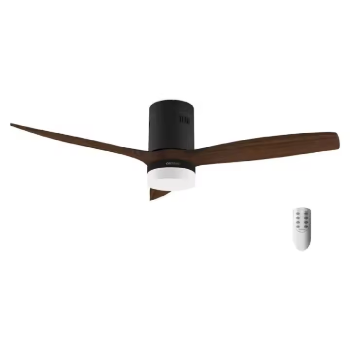 Cecotec Ventilador de Techo Energysilence Aero 5600 Classic Black. 40W, Motor DC, Diámetro 132Cm, 3 Aspas, Lámpara Led 18W - 1