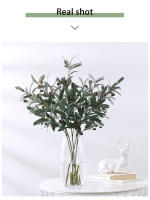 Rama De Olivo Artificial Con Hojas Verdes Y Frutas Plantas Falsas Para Decoración De Hogar Fotografía De Bodas Y Exhibiciones Material Plástico - details 1