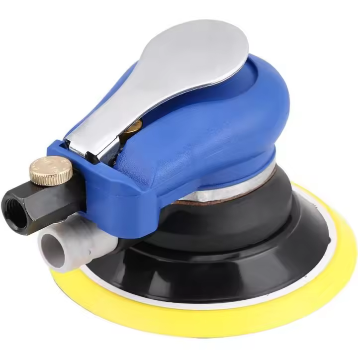 Pulidora de carrocería de automóvil Lijadora orbital aleatoria de palma de aire redonda Pulidora neumática de 9000 RPM Herramienta manual Lijadora neumática Pulidora Rueda (5"-aspiradora) - 1