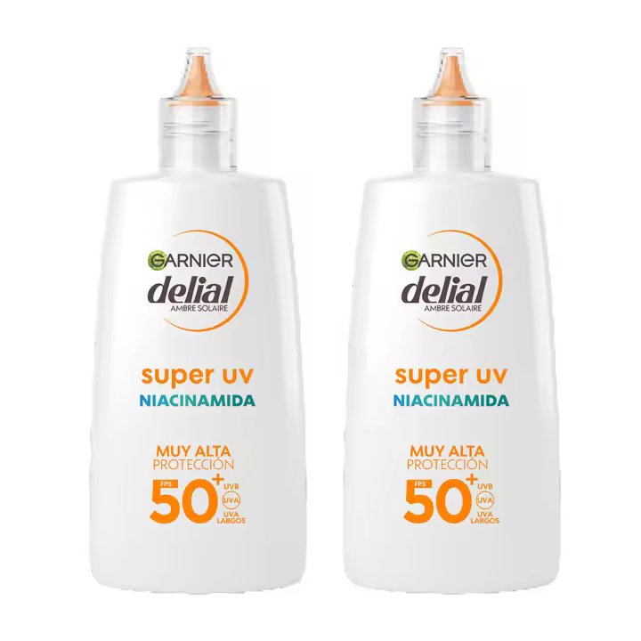 GARNIER|  Delial Pack de 2 SUPER UV Niacinamida FPS50+ Crema Fluida Diaria Anti-Imperfecciones, 2x40ml - 1