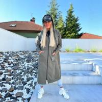 Nueva Chaqueta Larga Elegante Para Mujer 2025 Otoño Invierno Cálido Y Grueso Con Capucha Color Sólido Y Bolsillos De Terciopelo Chaqueta De Windbreaker - details 8
