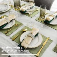 4 Pcs Matrícula Lavable Resistente Al Calor De Lino Sintético Para Mesas De Comedor Y Cocina Estilo Moderno Decoración De Mesa - details 1