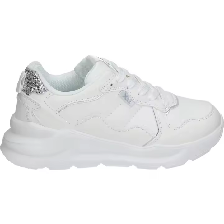 XTI KIDS | Zapatillas Bajas XTI KIDS para Niña – Deportivas con Plataforma en Color Blanco – Sneakers con Cordones –Estilo Casual – Cómodas – Polipiel – Versátiles – Modelo 151037 - 1