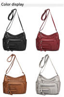Bolso De Hombro Para Mujer De Cuero Suave Con Múltiples Bolsillos Lujo Casual Bolso De Mano Diseñador Bolso Cruzado De 2024 - details 3