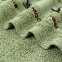 Juego De Toallas De Bambú 70x140cm 34x74cm En Color Marrón Blanco Verde Con Bordado Regalo Para Baño Deporte Y Rostro - details 2