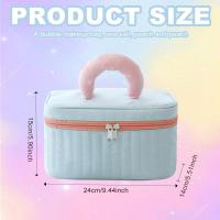 Bolsa de maquillaje de viaje, bolsa de maquillaje portátil, bolsa de cosméticos de gran capacidad con compartimento para asa, bolsa desmontable, multifuncional - details 0