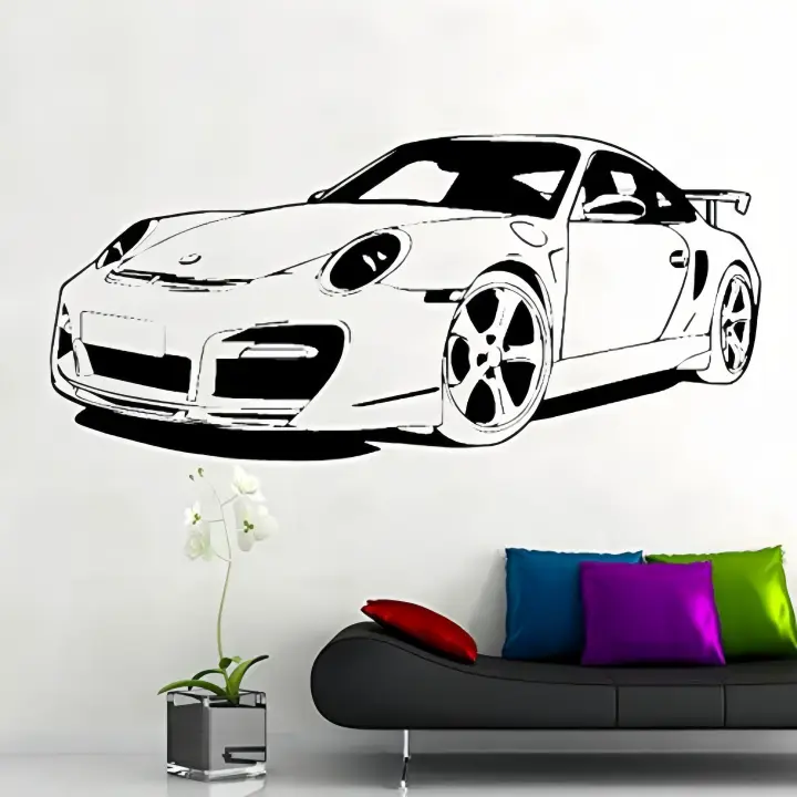 Nuevo tamaño pared dormitorio sala de estar decoración restaurante papel tapiz ecológico pegatinas de coche-2 piezas - 1