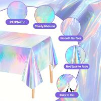 Mantel Desechable De Láser Arcoíris Para Fiestas, Film De Aluminio Plástico, Adecuado Para Cumpleaños Y Bodas - details 5