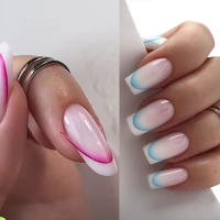 Set De 9 Piezas De Guías De Uñas Francesas Con Diseño De Colores Gradiente Adhesivas Para Decoración DIY Herramientas De Stencil - details 5