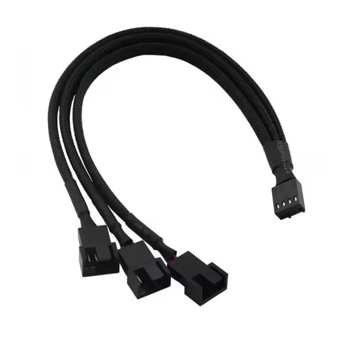 Cable De Extensión FAN 1 a 3 Conectador De 4 Agujas PWM Control De Temperatura Para Placa Base PC Hardware Adaptador De Cable - 1