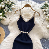Vestido Elegante REALEFT Para Mujer V-Neck Sin Mangas De Encaje Colorbloqueado Ajustado Rodillera De Verano Nuevo 2025 - details 5
