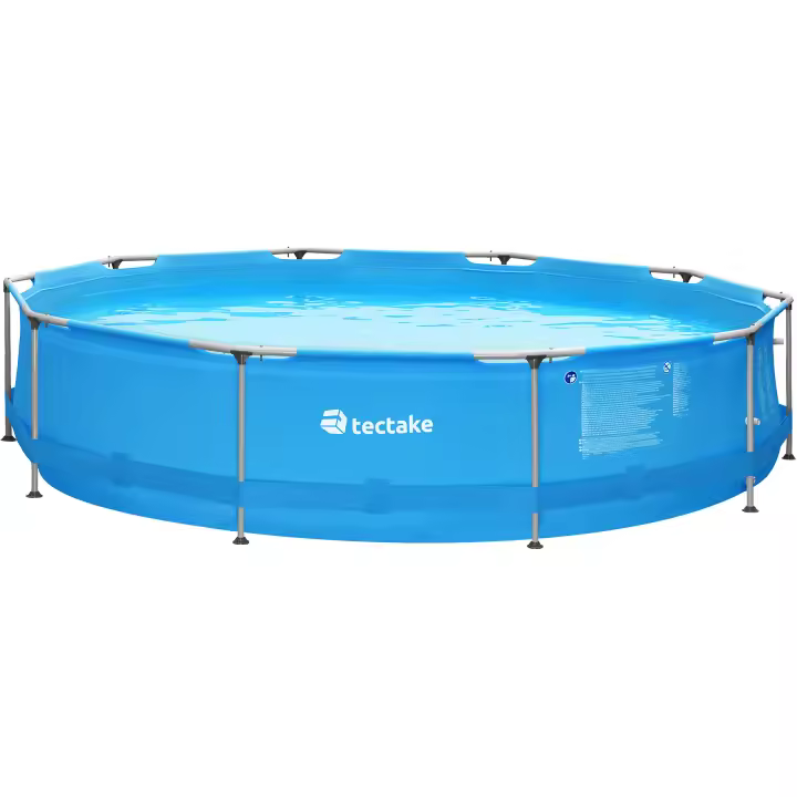 Tectake - Piscina desmontable redonda con filtro depurador Ø 360 x 76 cm  Construcción robusta  Rápido desagüe  Marco de acero sólido  Tejido de PVC altamente resistente a roturas  Incluye depuradora - 1