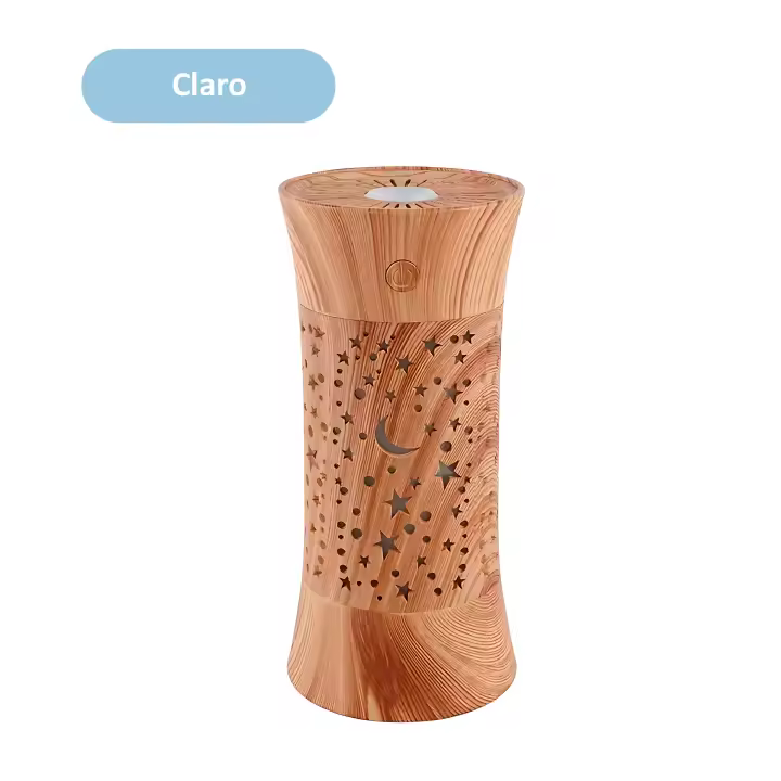 LIFA Humidificador de ambiente de 260ml de capacidad, difusor aromas en vapor, diseño estético con apariencia de madera y luces LED F8 - 1