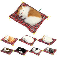 Modelo De Animal De Peluche Simulación De Gato Durmiente Con Sonido Para Jardín Micro Paisaje Decoración De Escritorio - details 12