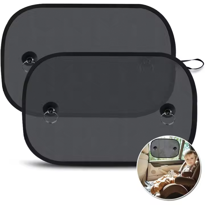 Parasoles universales para Ventanas de coche para Bebés, bloquean Los dañinos Rayos UV, ideales para proteger a Bebés, niños y mascotas, paquete de 2 (44x36 cm) - 1