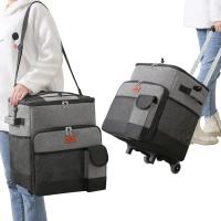 Enfriadores blandos con ruedas - enfriadores portátiles de rollo con aislamiento térmico de ruedas extraíbles, enfriadores de ruedas plegables adecuados para compras, picnic, barbacoa y playa - details 2