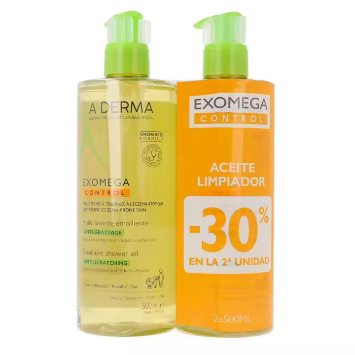 Aderma Exomega Aceite Limpiador Ducha Emoliente 500 ml Duplo - 1