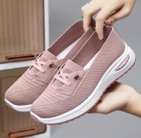 Zapatos Casuales Para Mujer En Color Rosa Zapatos De Malla Transpirables Y Moda Para Caminar Y Correr Zapatillas Planas Vulcanizadas 2024 - details 2