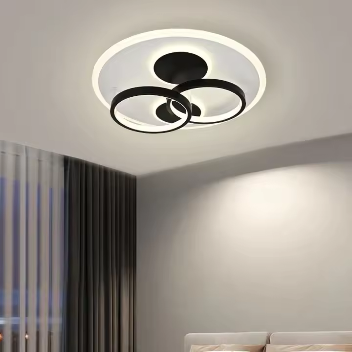Lámpara de Techo Led, con Mando a Distancia, 3 Tipos de Luz, Intensidad Regulable, 126W, Negro/Blanco - 1