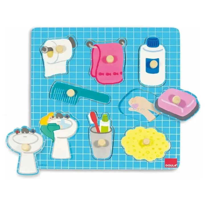 Puzzle de Madera Baño con 8 Piezas Puzzles por piezas Goula DISET - 1