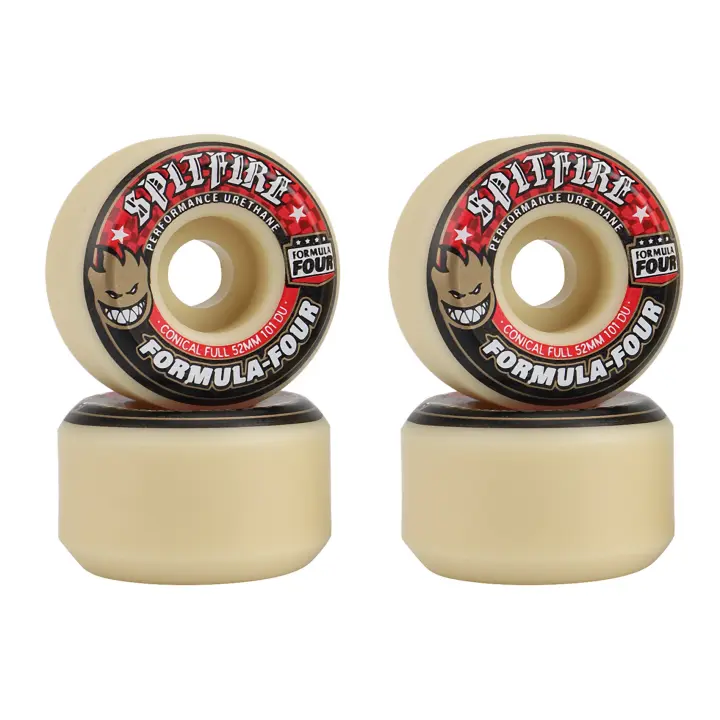 Spitfire-ruedas de cepillado callejero, rueda de tablero de baile, 52mm, 101Duro, 52mm, 101Duro, negro + rojo - 1