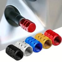 4Pcs Tapas De Válvula De Neumáticos Para Ruedas De Coche Y Motocicleta De Aleación De Aluminio Impermeables Accesorios Para Automóviles Y Motocicletas - details 0