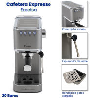Cafetera Express de 1350w con molinillo para café en grano, 20 bar, con vaporizador orientable y panel intuitivo - Vital Espresso Excelsa - Función para café frío - details 5
