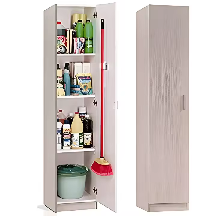 HOGARDECORA Armario Escobero Roble Natural 182x37x37cm - Almacenamiento Extra y Organización de Limpieza - 1