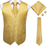 Chaleco De Seda Morado Para Hombre Con Pájaro Lírico Ajustado Cuello Alto Pañuelo Corbata Y Cufflinks Conjunto Vestimenta Sin Mangas Para Bodas Y Fiestas - details 5