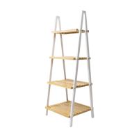 HOGUITA-Estantería Escalera de Bambú 3 y 4 Estantes, Estante de Almacenaje Multifuncional para Baño, Salón y Dormitorio, Estante Escalera para Organizar Espacios en el Hogar, Mueble de Almacenamiento Decorativo y Funcional - details 6