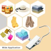 Ganchos para Colgar Botas, paquete de 8 Ganchos para Ropa, pinzas para Colgar Ropa, Organizer de ropa portátil de Maple inoxidable, soporte para pantalones para Viajes - details 1