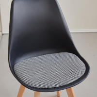 ORION91 Silla LYRA Cojín Acolchado de Lino, Sillas para Cocina, Oficina, Sala de Estar – Color Negro 🖤 40 x 49 x 82 cm - SpazioLuzio - details 2