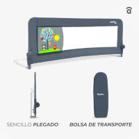 Asalvo Barrera de Cama Nido o Estándar  2-1 de 150cm - Diseño Animales, Abatible, con Correas de Seguridad y Bolsa de Transporte - details 1