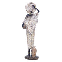 CAPRILO REGALOS & DECORACIÓN Figura Decorativa Multicolor de Resina "Mujer Africana Vestida con Jarrones" Adornos y Esculturas. Regalos Originales. Decoración Hogar. 12 x 8 x 38,50 cm - details 1
