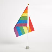 10PCS Banderas Arcoíris Pequeñas Y Fáciles De Sostener Para Festival Y Desfile De Orgullo Gay Material Plástico - details 3