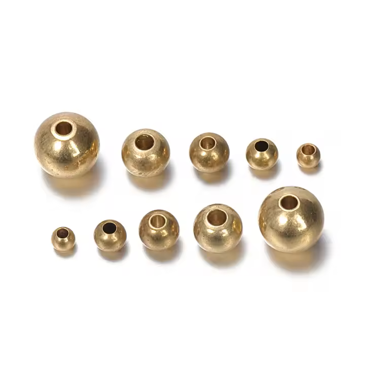 50pcs Bolas Redondas De Latón Originales 3mm 4mm 5mm 6mm 8mm Para Complementos De Joyería DIY Colgantes Y Pulseras - 1