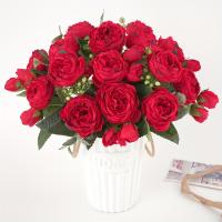 Ramo De Flores Artificiales Peonía De Seda Para Decoración De Casamiento Y Hogar Piezas Pequeñas Diseño De Bouquet Para Interior - details 10