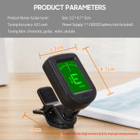 Afinador Digital Cromático T-02 Afinador De Guitarra Clip-on Con Frecuencia Estándar 440Hz A4 Afinador LCD Para Acústica Ukulele Violín Accesorio De Guitarra - details 5