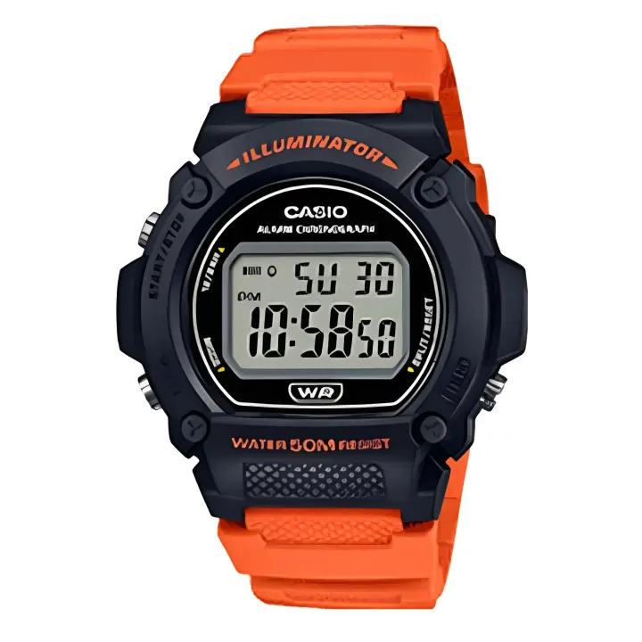 Reloj deportivo hombre Casio W219h-4A Luz LED Cronómetro alarma 50m Water Resist - 1