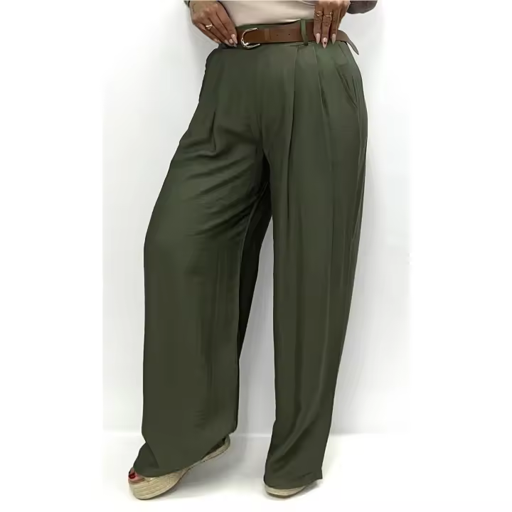Pantalon Con Cinturon Diva Kaky - 1