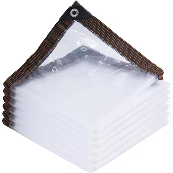 Lona de Polietileno Transparente de 6 'x 10', Resistente, con Ojales Para Gallineros, Porches, Invernaderos y Campamentos - 1